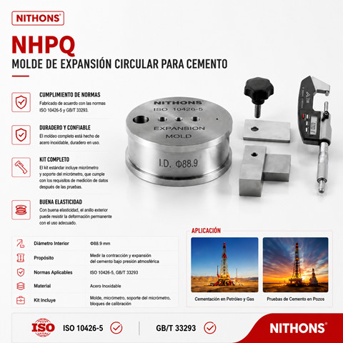 Molde de Expansión Circular para Pruebas de Estabilidad Volumétrica de Cemento Modelo NHPQ3020