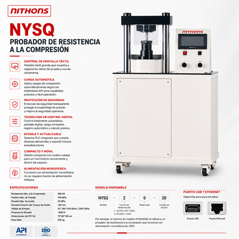 Probador Servo-Hidráulico de Resistencia a la Compresión Mecánica Hercules (Serie NYSQ)