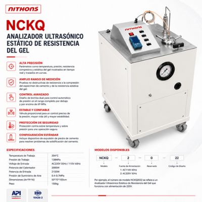 Analizador Ultrasónico de Fuerza de Gel Estática (SGS) de Alta Presión y Alta Temperatura NCKQ2022