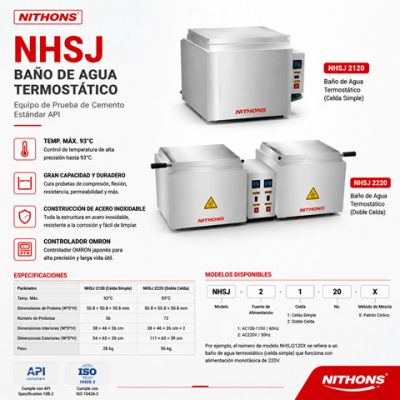 Sistema de Baño Termostático Empotrado y Modular para Curado de Cemento NHSJ
